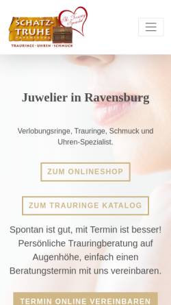 Vorschau der mobilen Webseite schatztruhe-rv.de, Schatztruhe Ravensburg