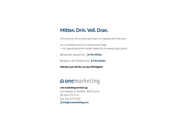 Vorschau von www.onemarketing.com, One Marketing Services AG