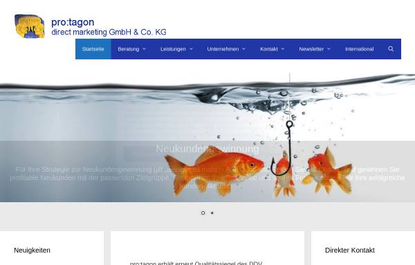 Vorschau von www.protagon.de, Pro:tagon direct marketing GmbH & Co. KG