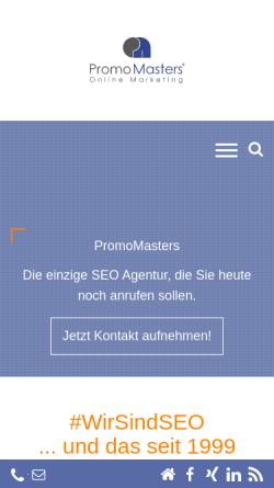 Vorschau der mobilen Webseite www.promomasters.at, SEO Agentur PromoMasters