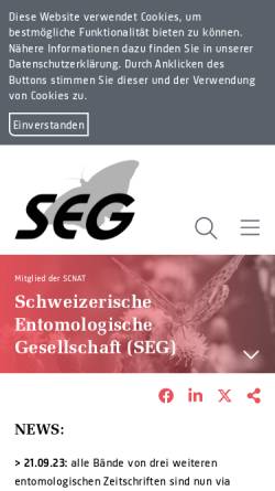 Vorschau der mobilen Webseite seg.scnatweb.ch, Schweizerische Entomologische Gesellschaft (SEG)