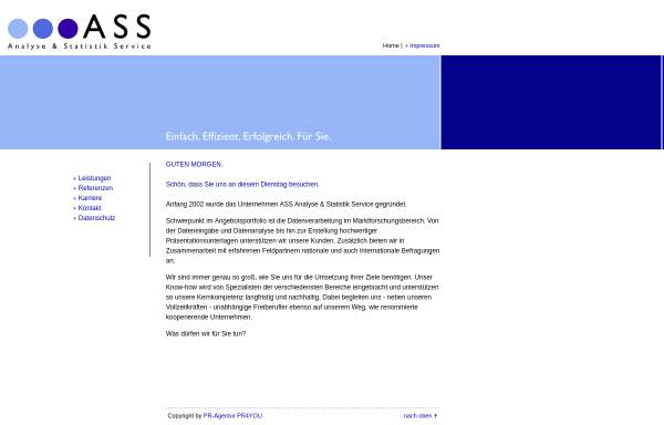 Vorschau von www.a-s-s-online.de, ASS Analyse & Statistik Service, Inh. Andreas König