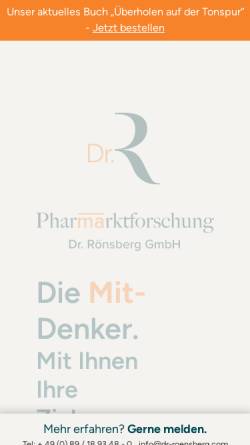 Vorschau der mobilen Webseite www.dr-roensberg.com, Dr. Rönsberg GmbH