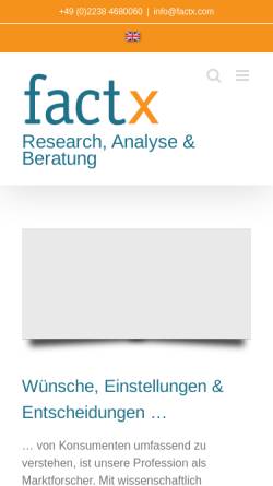 Vorschau der mobilen Webseite www.factx.net, Factx GmbH
