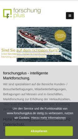 Vorschau der mobilen Webseite www.forschungplus.de, Forschungplus - Bellér, Nitzsche & Partner GbR