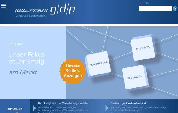 Vorschau von www.gdp-group.com, g/d/p Markt- und Meinungsumfragen GmbH