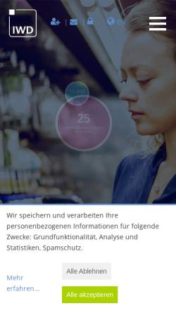 Vorschau der mobilen Webseite www.iwd-marktforschung.de, IWD Marktforschung - Das Fullserviceinstitut für qualitative und quantitative Forschung