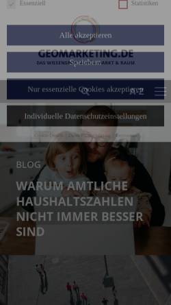 Vorschau der mobilen Webseite www.geomarketing.de, Lutum & Tappert DV-Beratung GmbH