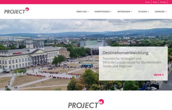 Vorschau von www.projectm.de, Marktforschung für Tourismus, Freizeit und Handel