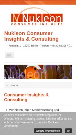 Vorschau der mobilen Webseite www.nukleon.info, Nukleon - Consumer Insights - Marktforschung