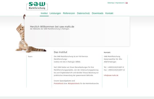 Vorschau von www.saw-mafo.de, SAW Marketing- und Medienforschung