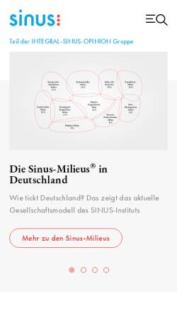 Vorschau der mobilen Webseite www.sinus-institut.de, Sinus Sociovision GmbH