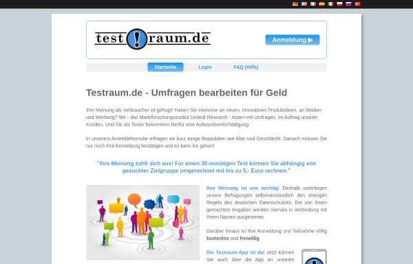 Vorschau von www.testraum.de, Testraum.de by Untiedt Research GmbH