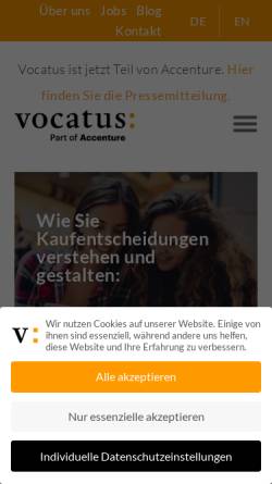 Vorschau der mobilen Webseite www.vocatus.de, Vocatus AG