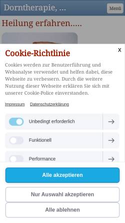 Vorschau der mobilen Webseite www.dornpraxiskapp.de, Heil Sein
