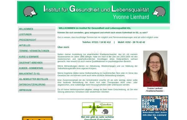 Vorschau von igl-lienhard.de, Institut für Gesundheit und Lebensqualität