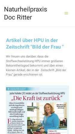 Vorschau der mobilen Webseite naturheilpraxis-docritter.de, Naturheilpraxis Doc Ritter