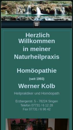 Vorschau der mobilen Webseite www.naturheilpraxis-bodensee.com, Naturheilpraxis Heilpraktiker Werner Kolb