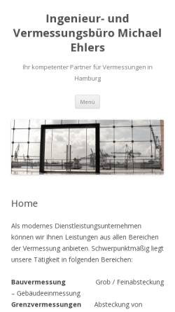 Vorschau der mobilen Webseite vermessungsbuero-hamburg.de, Ingenieur- und Vermessungsbüro Michael Ehlers