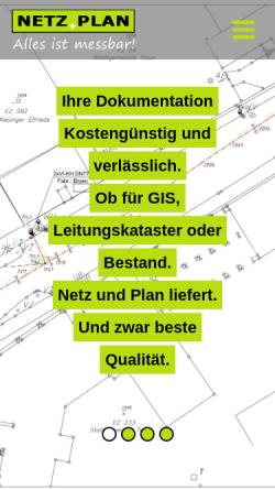 Vorschau der mobilen Webseite netzundplan.at, Netz+Plan Leitungsdokumenations GmbH