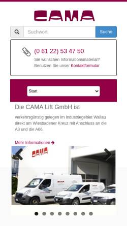 Vorschau der mobilen Webseite www.cama.de, Cama Lift GmbH