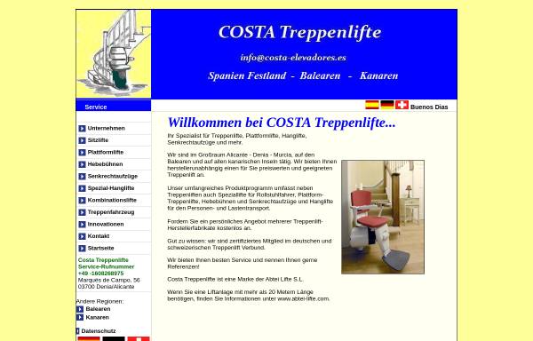 Vorschau von www.costa-treppenlifte.com, Costa Treppenlifte