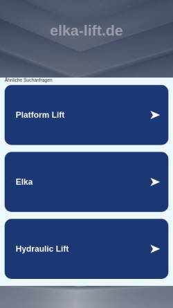 Vorschau der mobilen Webseite www.elka-lift.de, ELKA Engelskirchener Aufzugstechnik