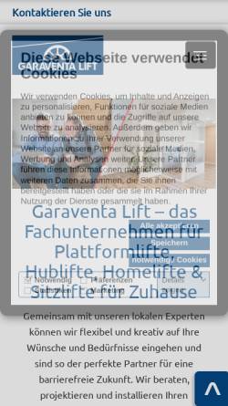Vorschau der mobilen Webseite www.garaventalift.de, Garaventa Lift GmbH