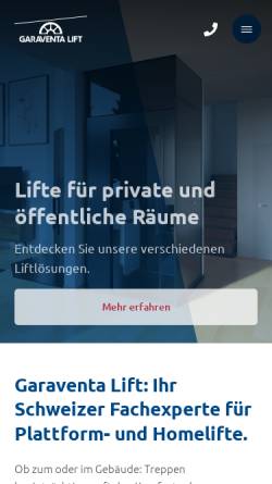 Vorschau der mobilen Webseite www.garaventalift.ch, Garaventa Liftech AG