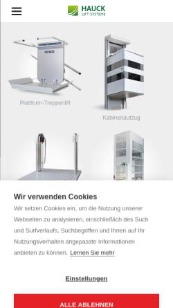 Vorschau der mobilen Webseite www.hauck-treppenlifte.de, Sebastian Hauck Treppenlifte