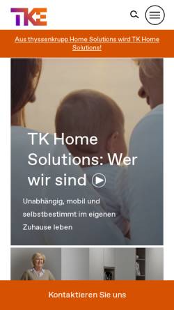 Vorschau der mobilen Webseite homesolutions.tkelevator.com, TK Home Solutions