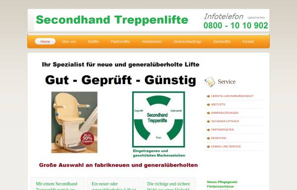 Vorschau von treppenlift-secondhand.de, Treppenlift Verbund Deutschland
