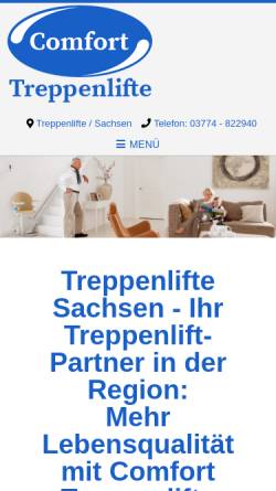 Vorschau der mobilen Webseite www.comfort-treppenlifte.de, Treppenlift-Service K. Fischer