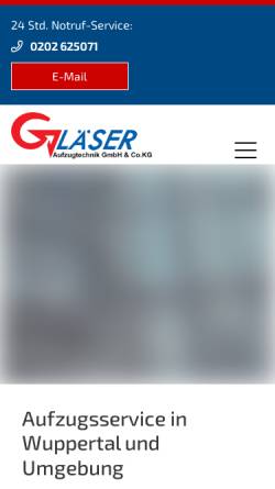 Vorschau der mobilen Webseite www.glaesergmbh.de, Gläser Aufzug & Elektrotechnik GmbH