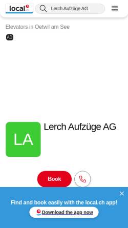 Vorschau der mobilen Webseite yellow.local.ch, Lerch Aufzüge AG