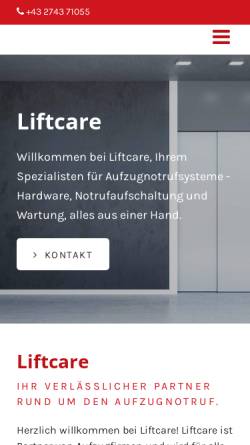 Vorschau der mobilen Webseite www.liftcare.at, Liftcare Golembiowski & Humphrey OEG