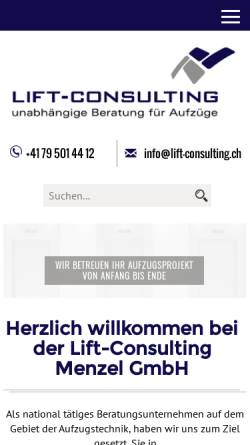 Vorschau der mobilen Webseite www.lift-consulting.ch, Lift-Consulting - Adrian Menzel