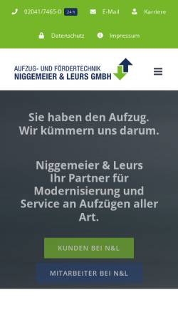 Vorschau der mobilen Webseite www.niggemeier-leurs.de, Niggemeier & Leurs GmbH