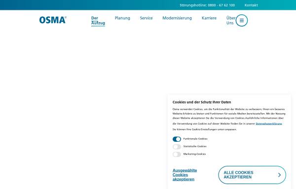 Vorschau von www.osma-aufzuege.de, OSMA Aufzüge Albert Schenk GmbH & Co KG