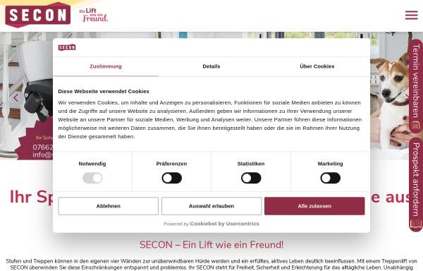 Vorschau von www.secon.at, SECON GmbH & Co KG