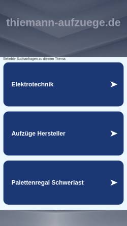 Vorschau der mobilen Webseite www.thiemann-aufzuege.de, Werner Thiemann GmbH