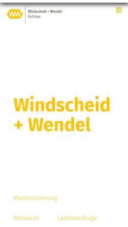 Vorschau der mobilen Webseite www.windscheid.de, Windscheid & Wendel GmbH & Co. KG