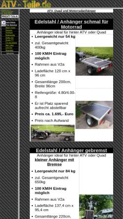 Vorschau der mobilen Webseite www.atv-teile.de, ATV-Teile, M. Wölfle
