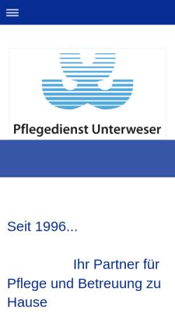 Vorschau der mobilen Webseite www.pflegedienst-unterweser.de, Pflegedienst Unterweser