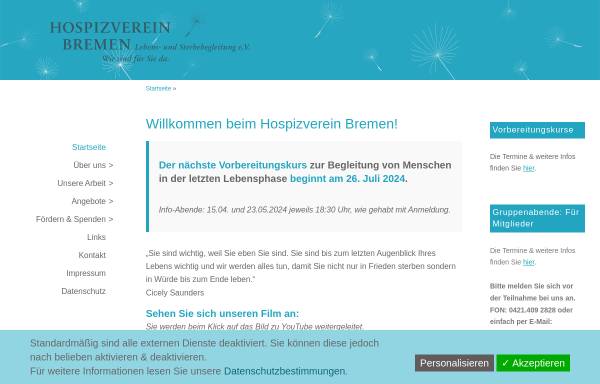 Vorschau von www.hospizverein-bremen.de, Hospizverein Bremen - Lebens- und Sterbebegleitung e. V.