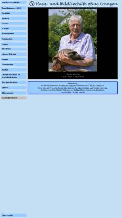Vorschau der mobilen Webseite www.haus-und-wildtierhilfe.de, Haus- und Wildtierhilfe ohne Grenzen e.V.