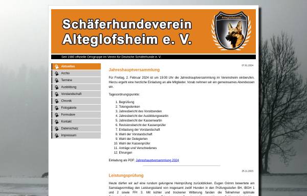 Vorschau von www.schaeferhundeverein-alteglofsheim.info, Schäferhundeverein Alteglofsheim