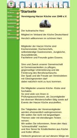 Vorschau der mobilen Webseite harzer.koeche.harz.de, Harzer Köche