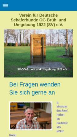 Vorschau der mobilen Webseite www.sv-og-bruehl.de, SV OT Brühl und Umgebung e. V.