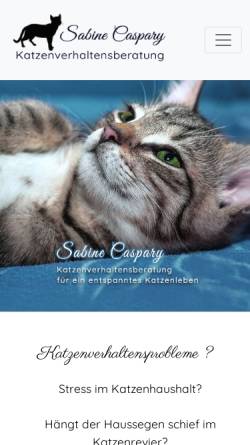 Vorschau der mobilen Webseite caspary-katzenpsychologie.de, Sabine´s Tierbetreuungsservice